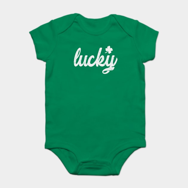 Lucky shamrock st patrick's day Baby Bodysuit by drewdesign